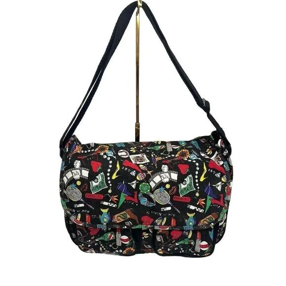 Nicole Miller Novelty Print Large Shoulder Bag‎ Now Or Never GUC - Picture 1 of 11